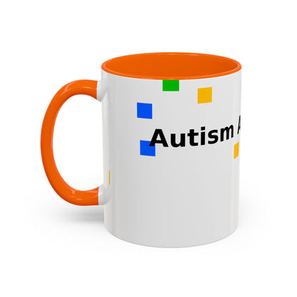 Autism Acceptance Accent Coffee Mug – Colorful Puzzle Square Design (11/15 oz)