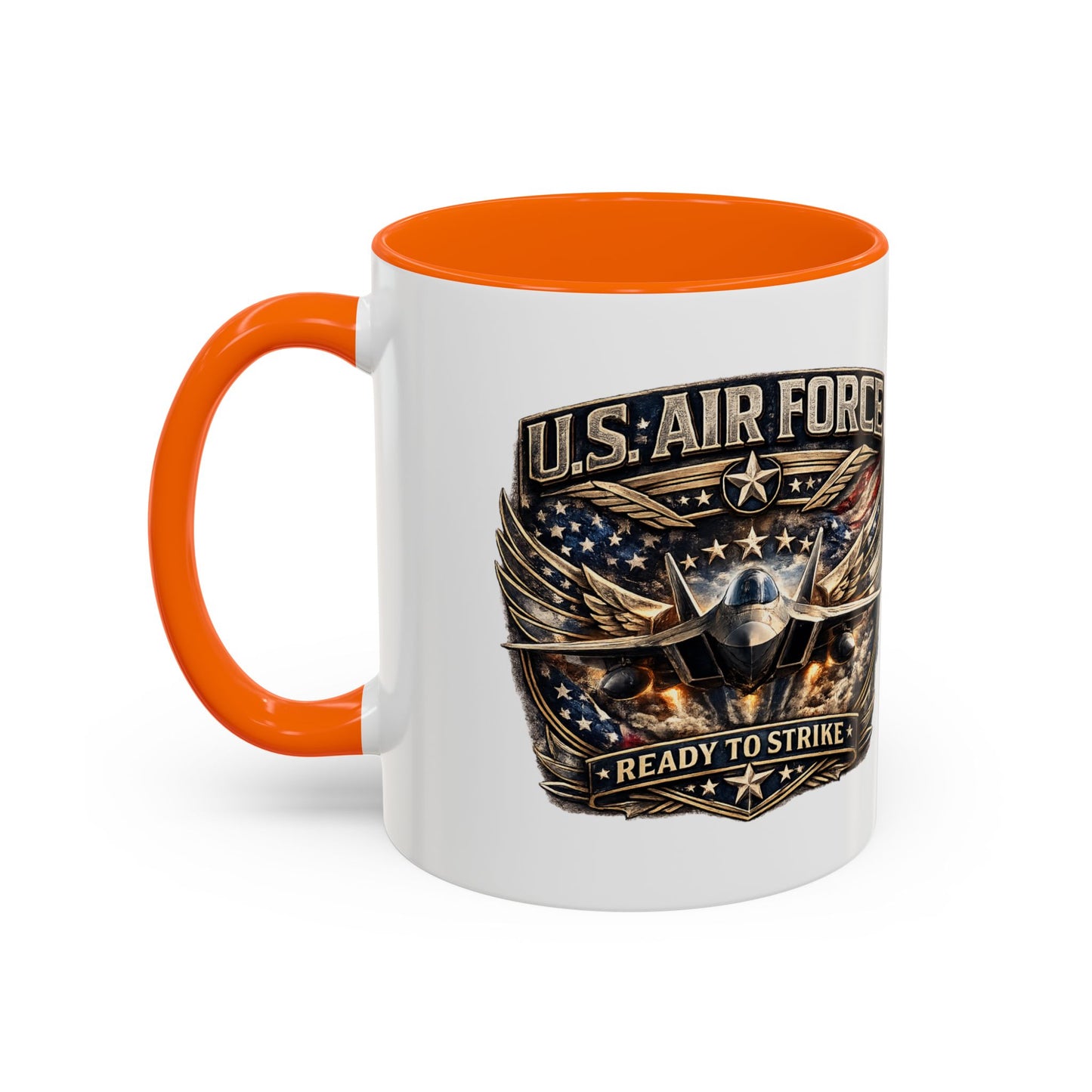 U.S. Air Force Accent Coffee Mug — "Ready to Strike" Military Aviation Gift