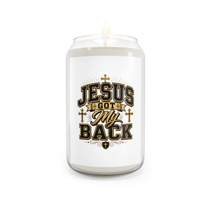 Jesus Got My Back Scented Soy Candle — 13.75oz Inspirational Faith Candle