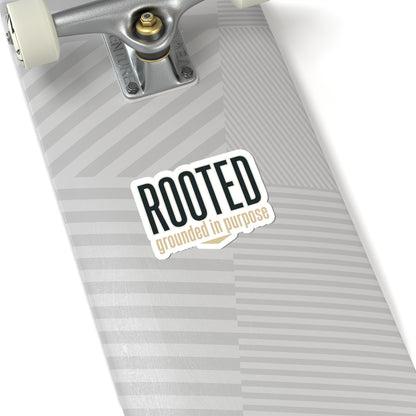 Rooted — Kiss-Cut Stickers | faith streetwear, bold type