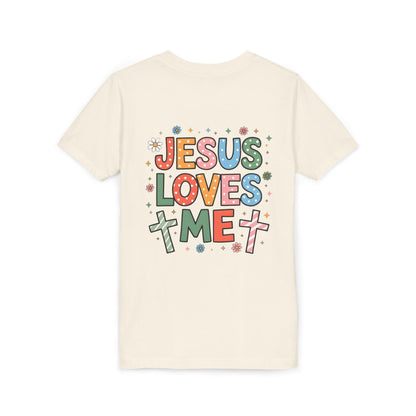 Youth Tee — "Jesus Loves Me" Colorful Christian Kids T-Shirt