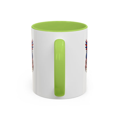 USA 250th Anniversary Accent Coffee Mug – Patriotic Eagle & Flag 1776–2026
