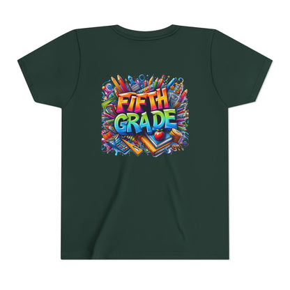 Fifth Grade Kid's Tee - Colorful School Supplies Back to School T-Shirt