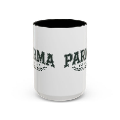 Parma Established 1816 Accent Coffee Mug — Vintage Collegiate Ceramic Coffee Cup