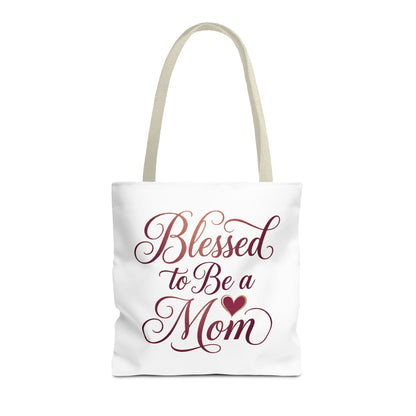 Blessed to Be a Mom Tote Bag – Mother's Day Floral Script Gift