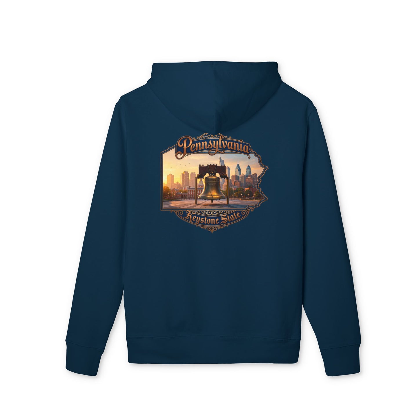 Pennsylvania Keystone State Hoodie — Liberty Bell Skyline Graphic