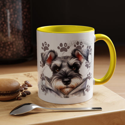 Schnauzer Paw Print Accent Coffee Mug (11/15oz)