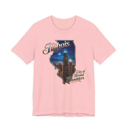 Illinois State Tee — 'City of Broad Shoulders' Chicago Skyline T-Shirt