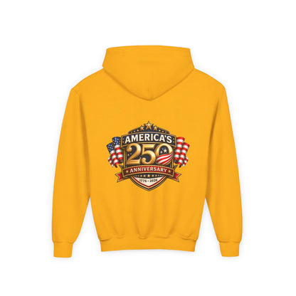 Youth Hoodie — "America's 250th Anniversary" Patriotic 1776-2026 Celebration Design