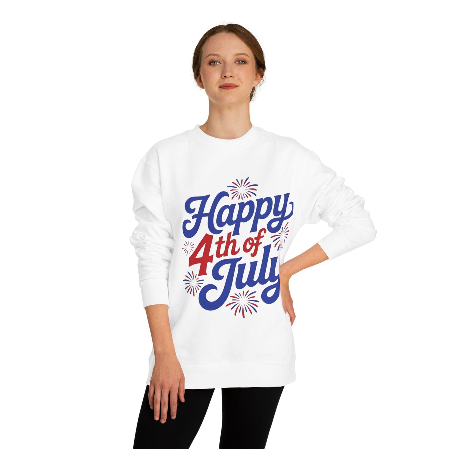 Happy 4th of July Sweatshirt — Patriotic Fireworks Crewneck