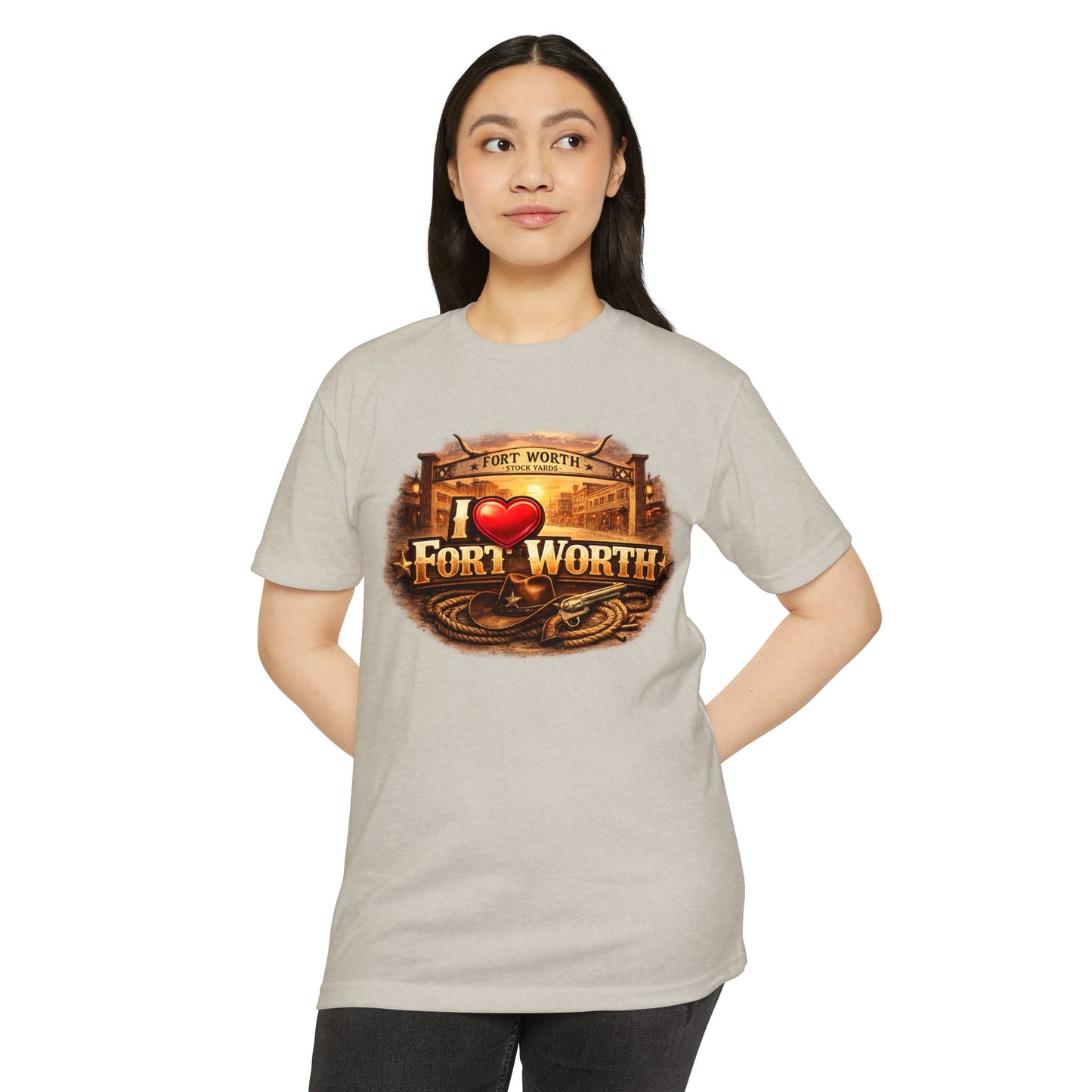 I  Fort Worth Graphic T-Shirt — Vintage Texas City Souvenir Tee