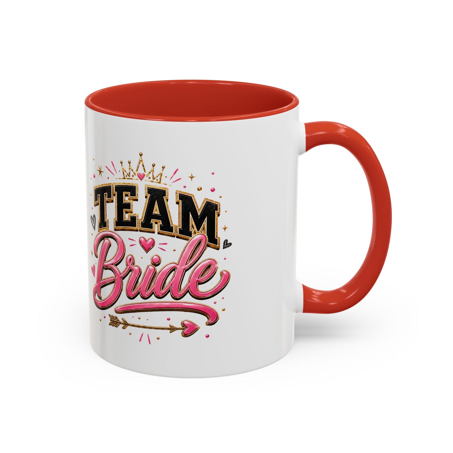 Team Bride Accent Coffee Mug — Pink & Gold Bachelorette Bridal Shower Gift (11/15 oz)