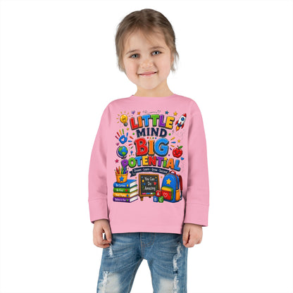 Toddler Tee — "Little Mind Big Potential" Back-to-School Long Sleeve