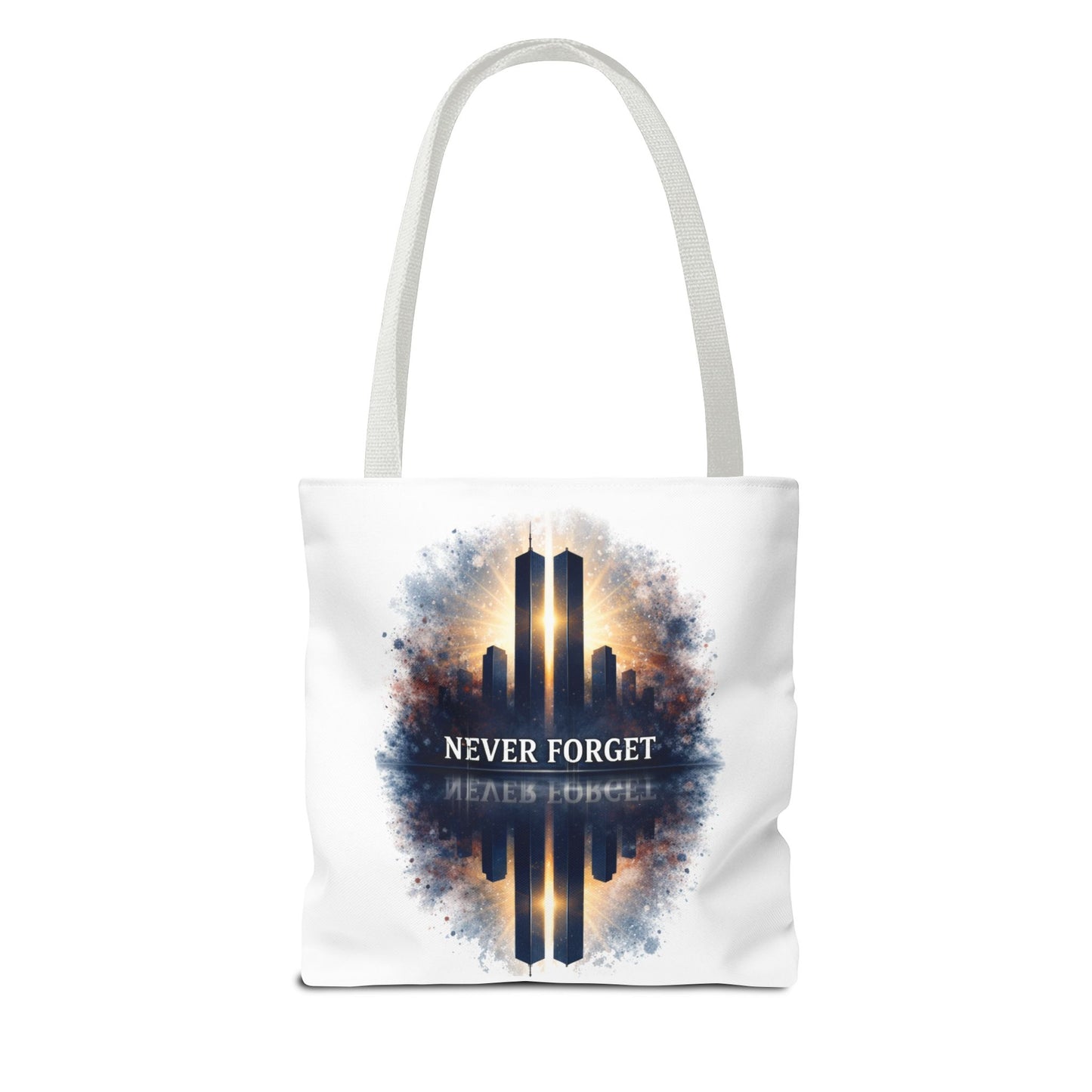 Never Forget Memorial Tote Bag — 9/11 Tribute Skyline All-Over Print