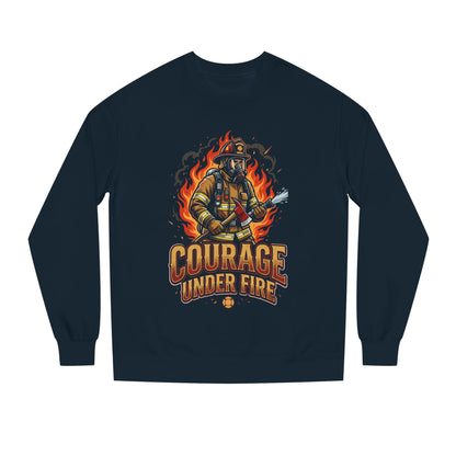 Firefighter Crewneck Sweatshirt — "Courage Under Fire" Graphic