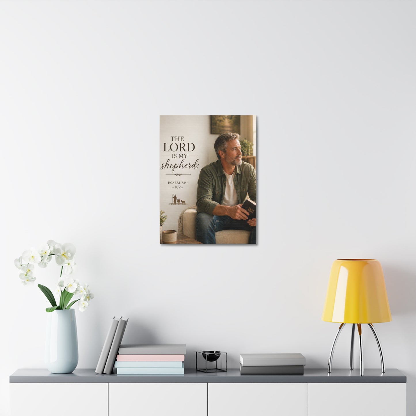 Stretched Canvas - "The Lord Is My Shepherd" Psalm 23:1 Christian Wall Art