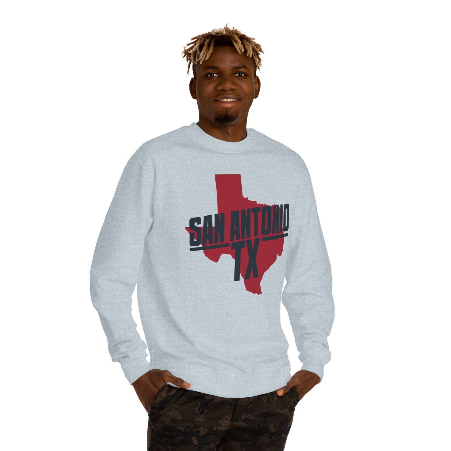 San Antonio TX State Outline Sweatshirt – Texas Pride Crewneck