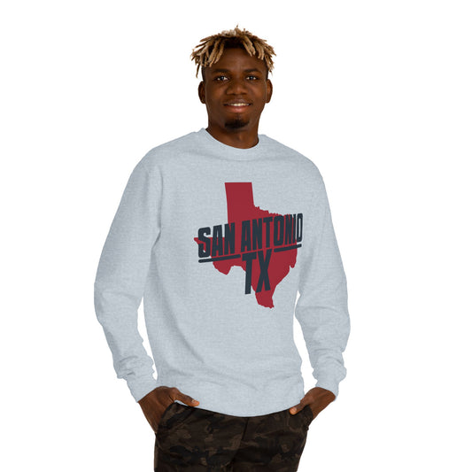 San Antonio TX State Outline Sweatshirt – Texas Pride Crewneck