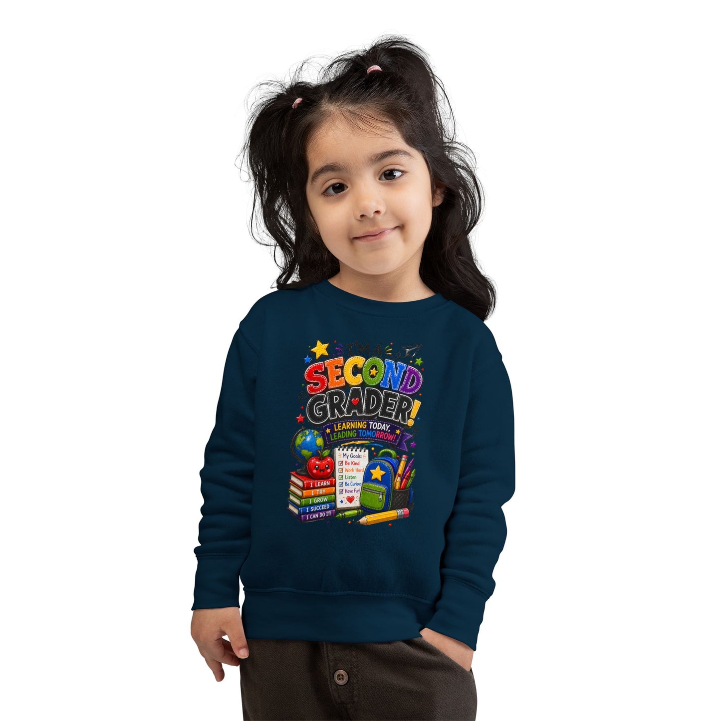 I'm a Second Grader Toddler Sweatshirt — Cute Back-to-School Kids Crewneck