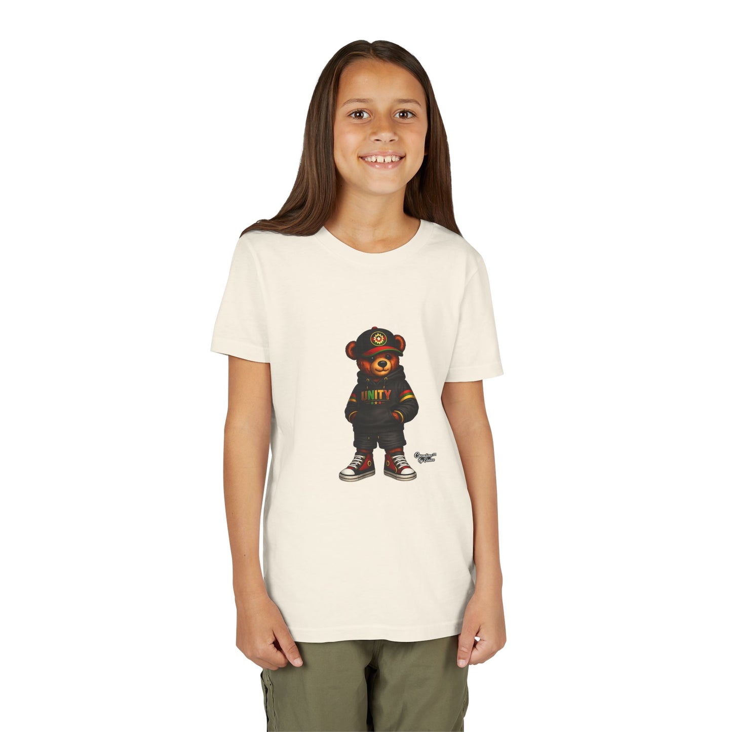 Youth T‑Shirt — Cool Bear Graphic Tee with 'UNITY' Hoodie Design