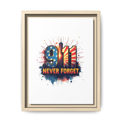 Framed Canvas Wall Art — “9·11 Never Forget” Memorial Print
