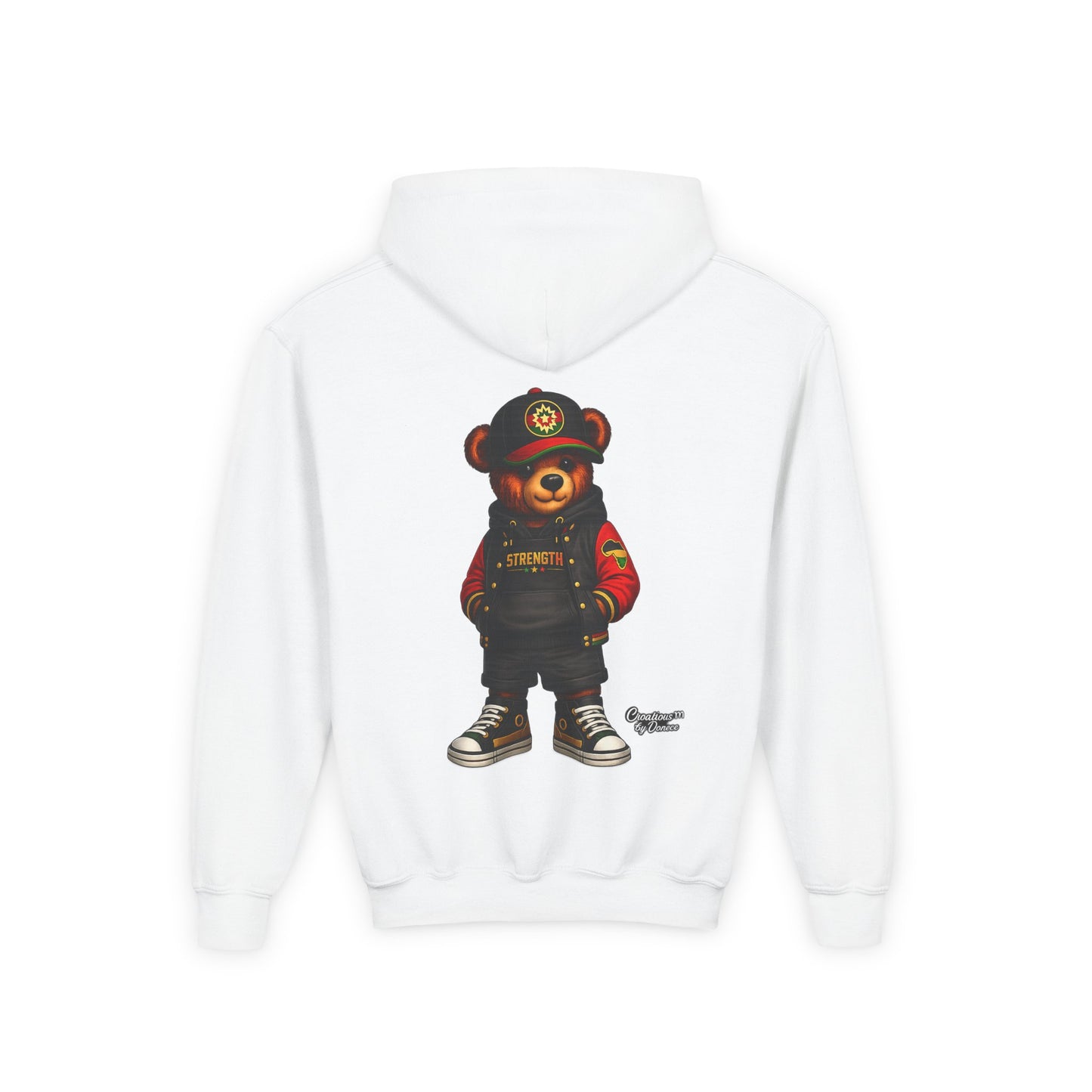 Youth Bear Hoodie – Streetwear Teddy Graphic Pullover for Kids