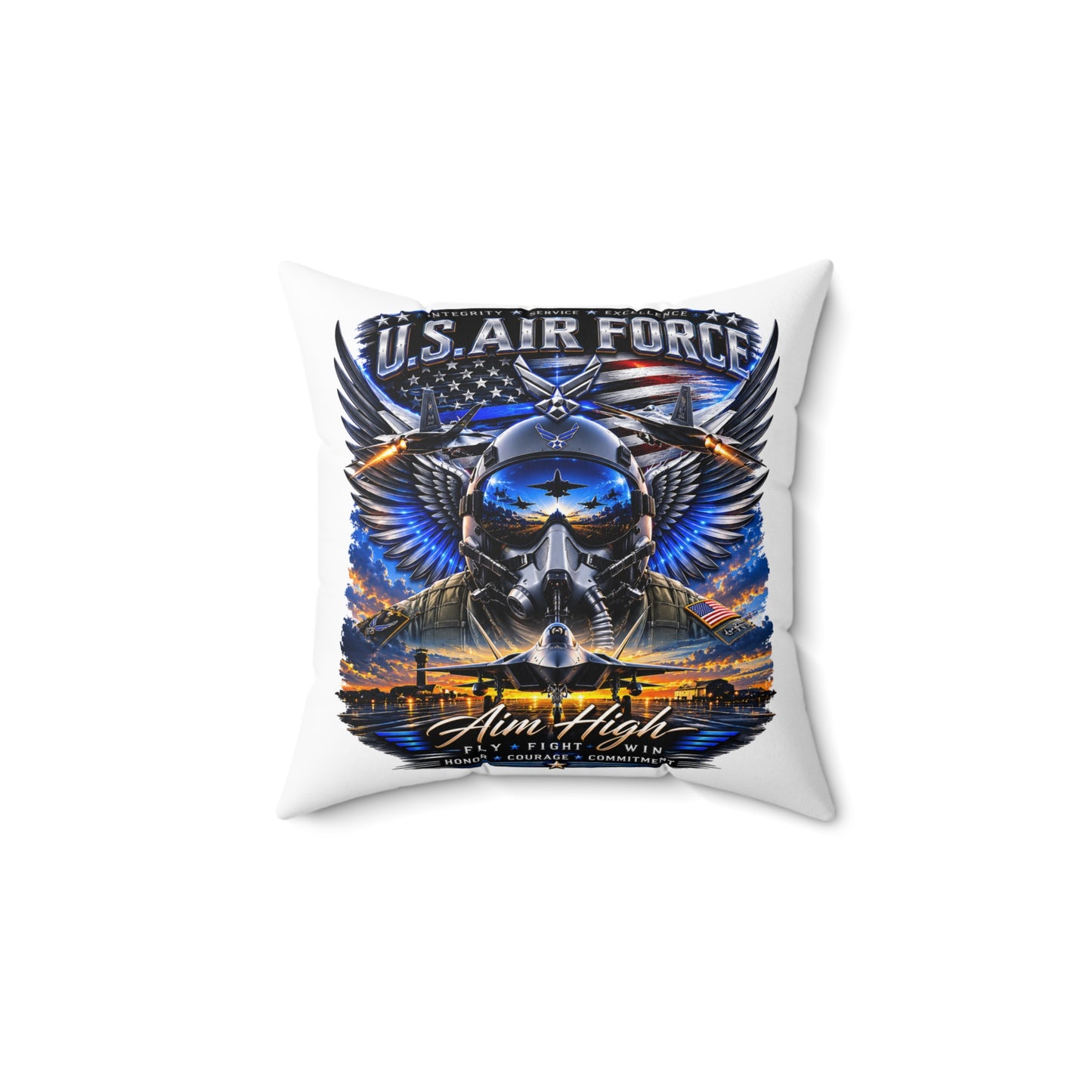 U.S. Air Force 'Aim High' Decorative Pillow — Military Aviation Throw Pillow