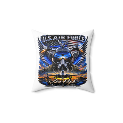U.S. Air Force 'Aim High' Decorative Pillow — Military Aviation Throw Pillow