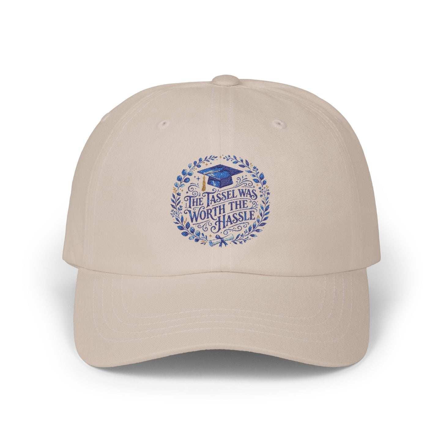 Dad Cap — "The Risk Was Worth Those Nights" Embroidered Floral Graduation Hat