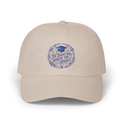 Dad Cap — "The Risk Was Worth Those Nights" Embroidered Floral Graduation Hat