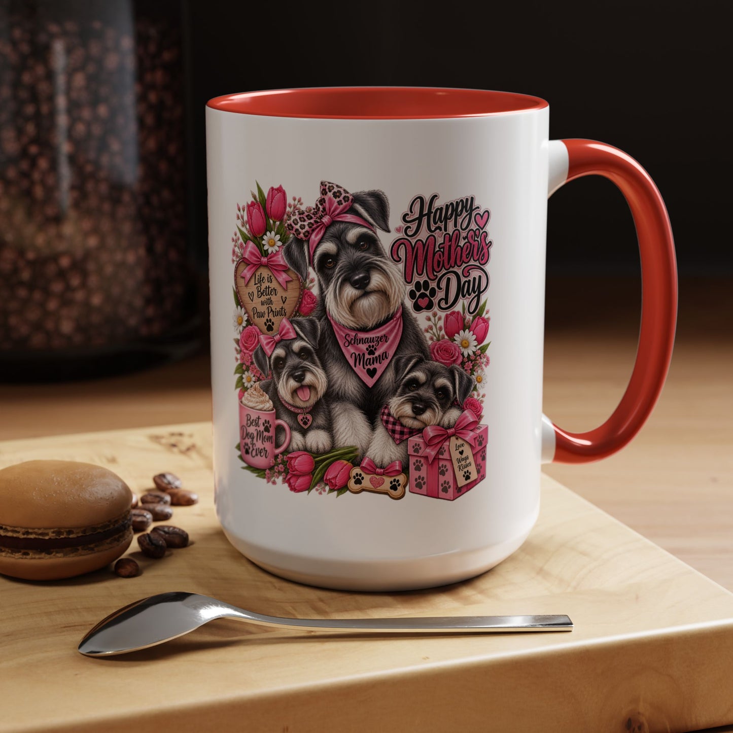 Mother's Day Schnauzer Coffee Mug — Happy Mother’s Day Dog Mom Accent Mug