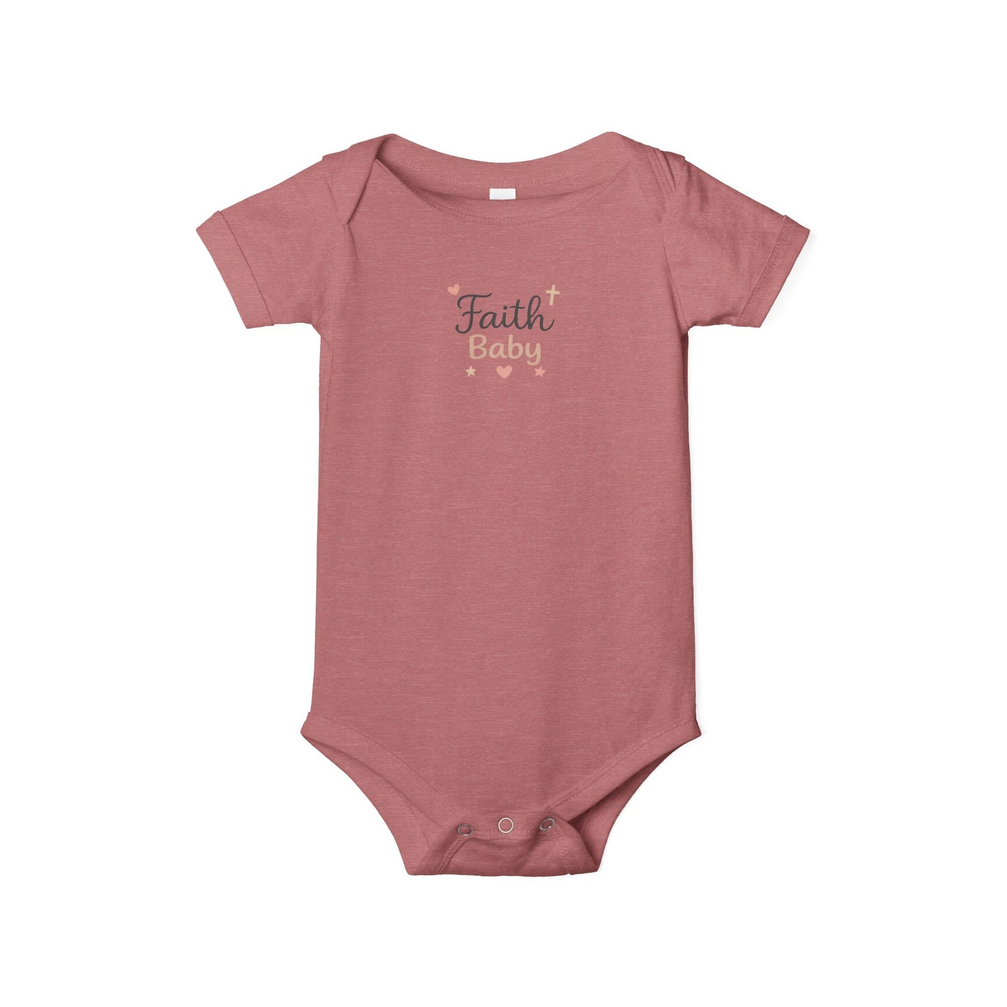 Faith Baby Infant Bodysuit – Cute Religious Baby One-Piece with Hearts