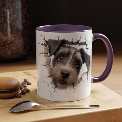 Schnauzer Peekaboo Accent Coffee Mug – Cute Dog Face 11/15oz