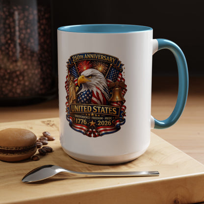 250th Anniversary United States Eagle Coffee Mug – Patriotic 1776–2026 Accent Mug