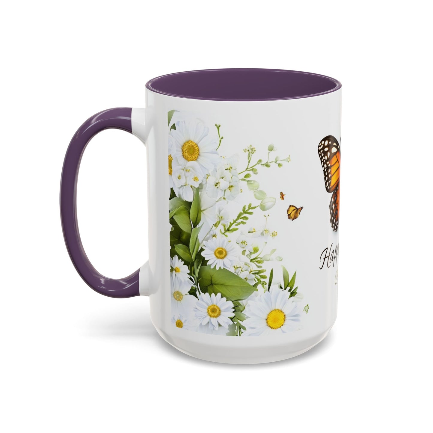 Mother's Day Butterfly Coffee Mug – 'Happy Mother's Day' Floral Accent Mug