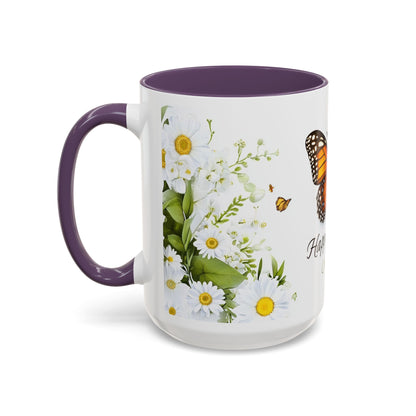 Mother's Day Butterfly Coffee Mug – 'Happy Mother's Day' Floral Accent Mug