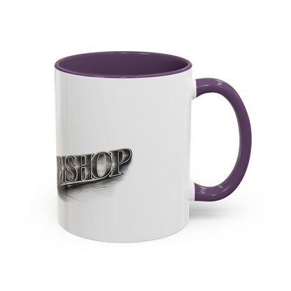 Vintage 'Bishop' Accent Coffee Mug — Retro Metallic Text Ceramic Mug (11/15oz)