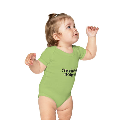 Baby Bodysuit "Answered Prayer" — Religious Newborn Onesie, Christian Gift for Baptism & Baby Shower