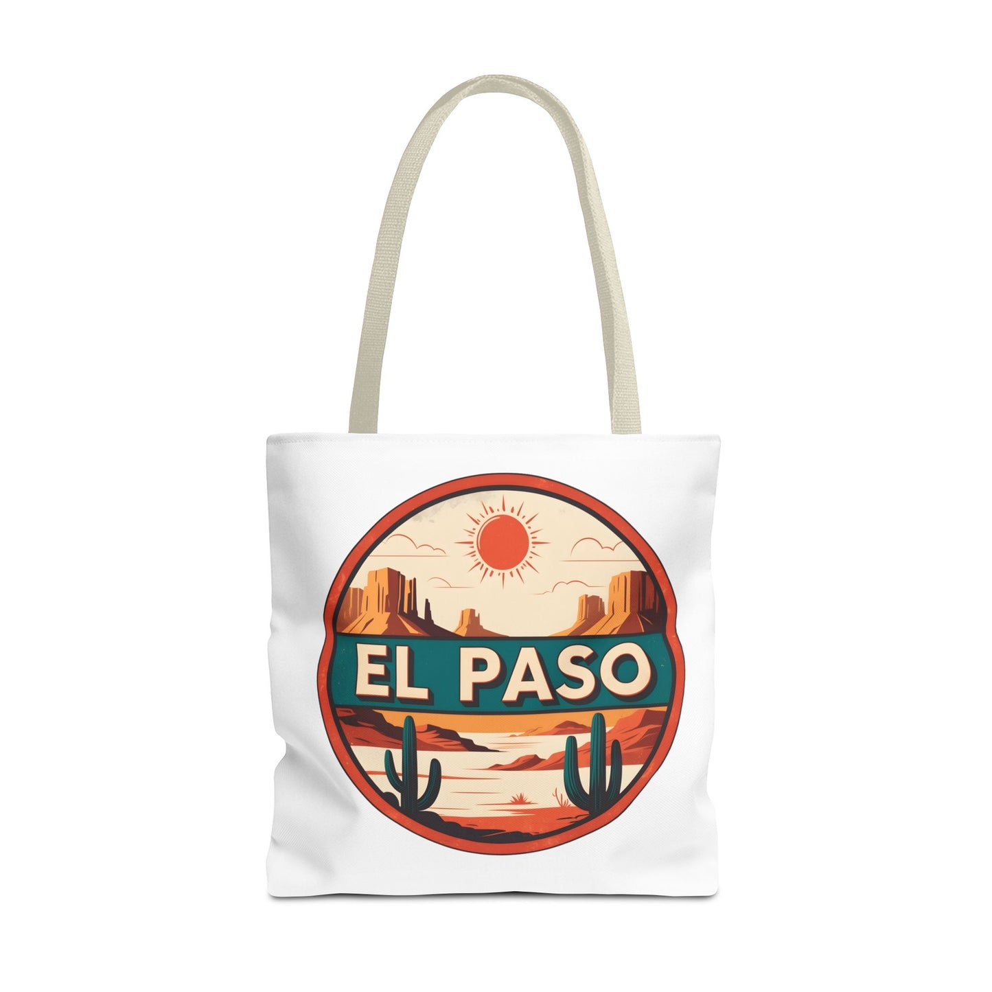 El Paso Desert Sunset Tote Bag — Vintage Southwestern Travel Canvas Tote