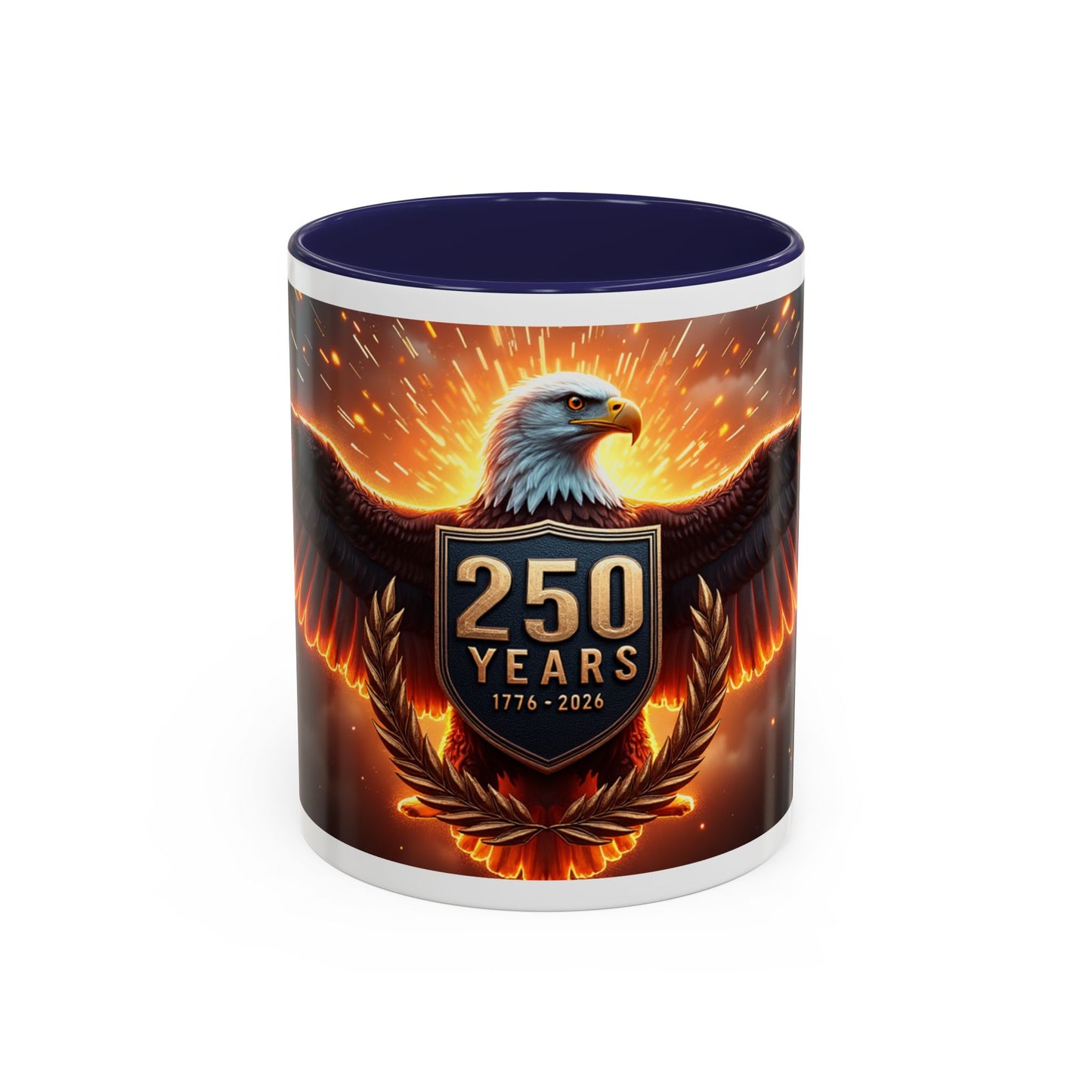 250 Years Eagle Coffee Mug — Patriotic Anniversary Ceramic Accent Mug (11/15oz)