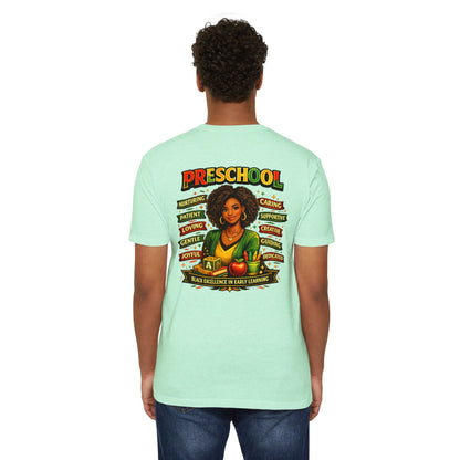 Preschool Teacher T-Shirt – "Black Excellence in Early Learning" Graphic Tee