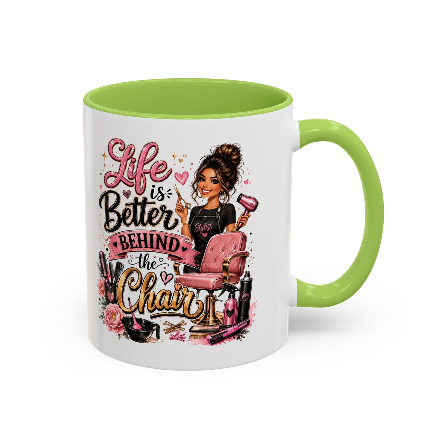 Life Is Better Behind the Chair Coffee Mug — Hair Stylist Barber Salon Gift (11/15oz)
