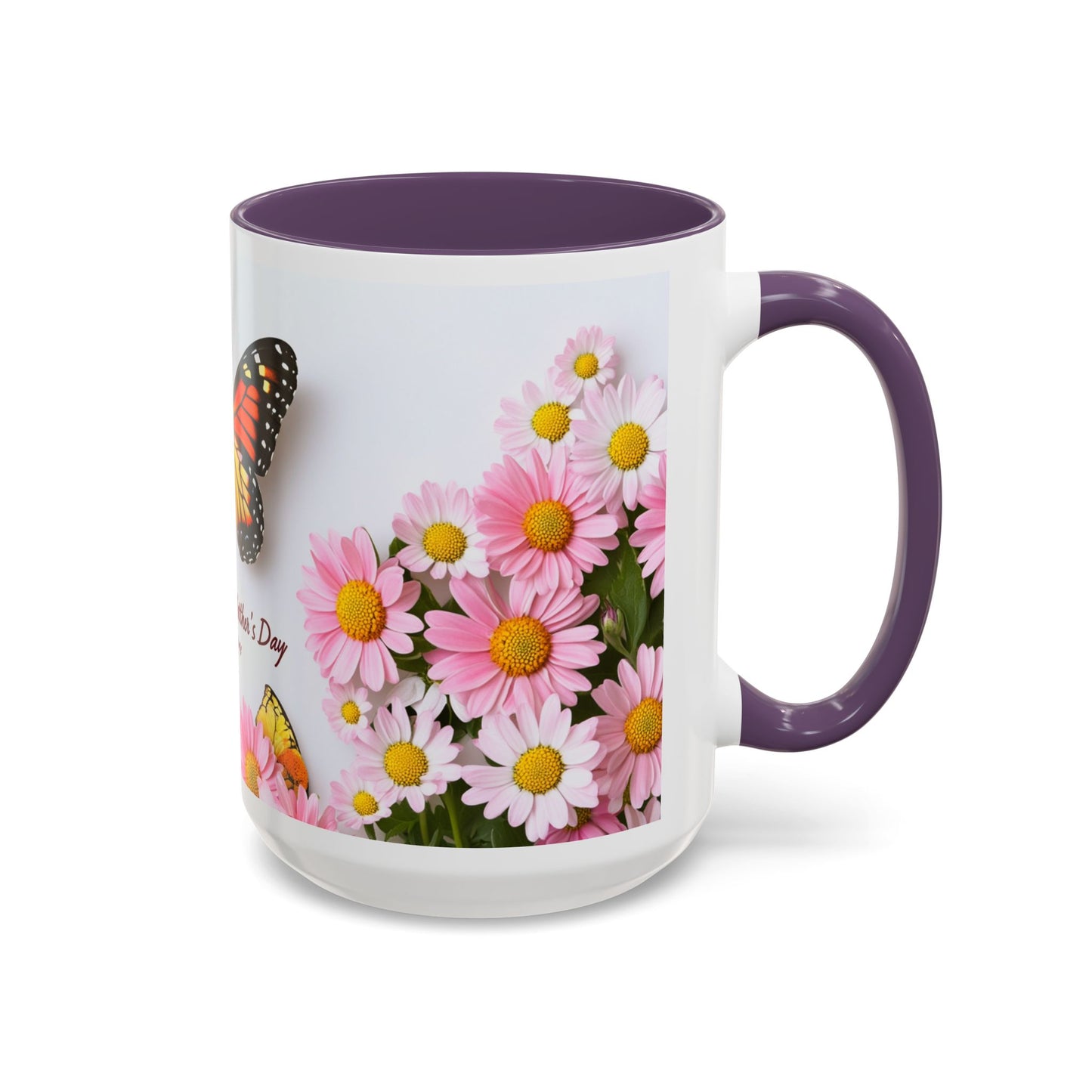Mother's Day Butterfly Coffee Mug — "Happy Mother's Day" Floral 11/15oz Accent Mug