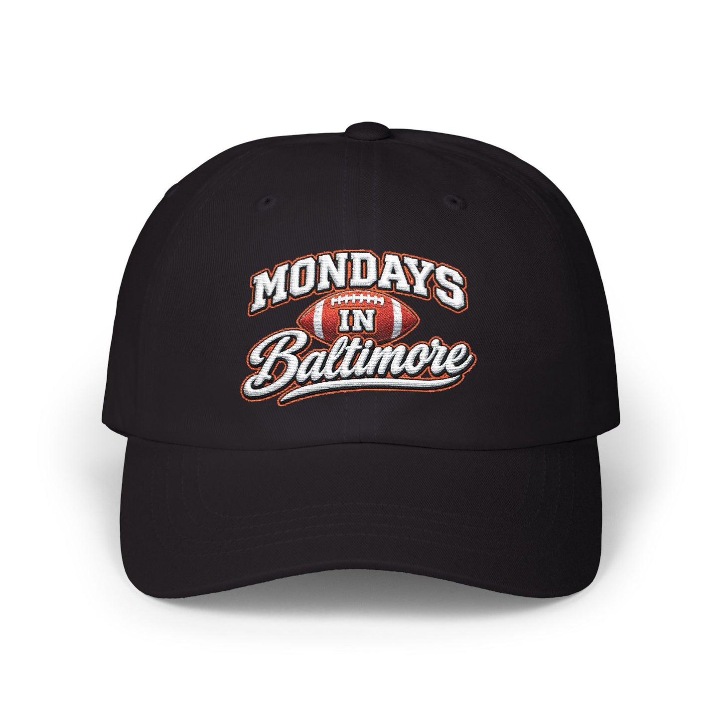 Dad Cap — "Mondays in Baltimore" Embroidered Football Hat