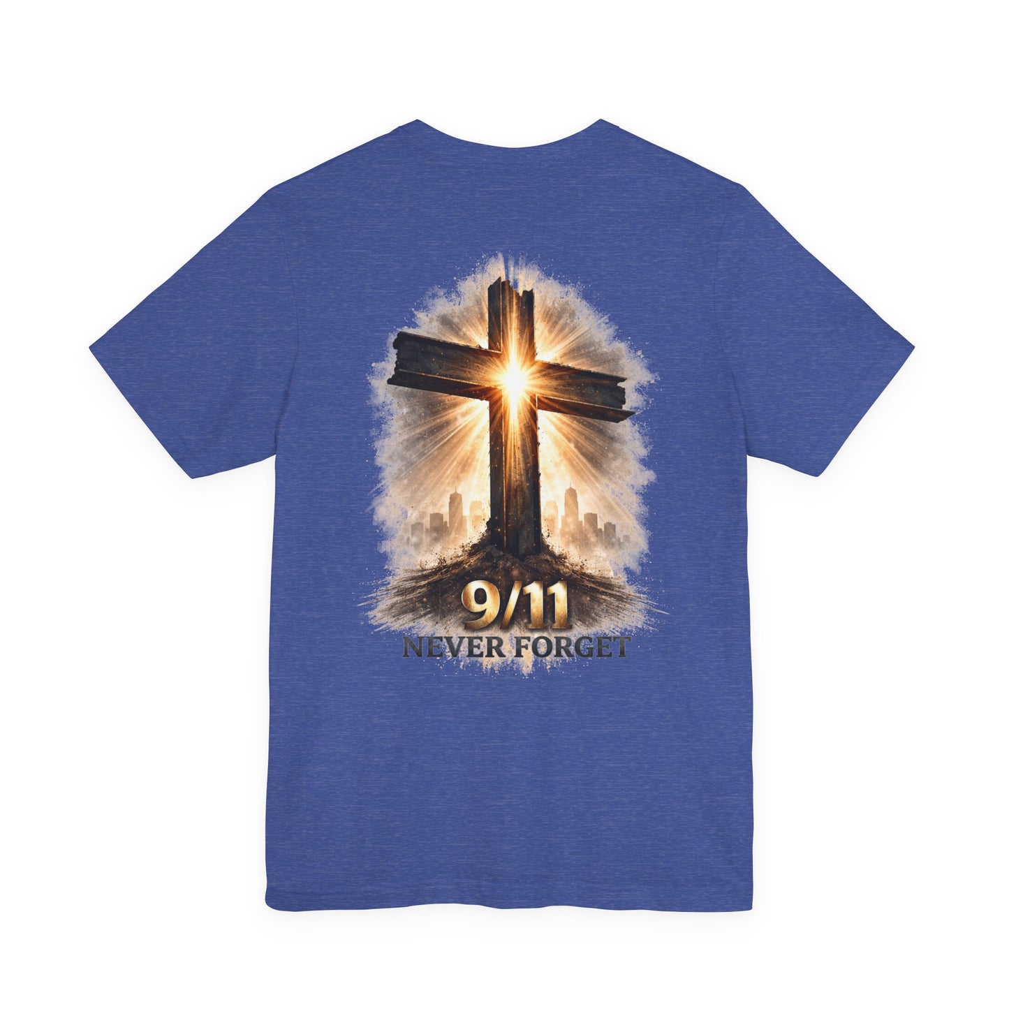 9/11 Never Forget T‑Shirt - Cross Memorial Tee