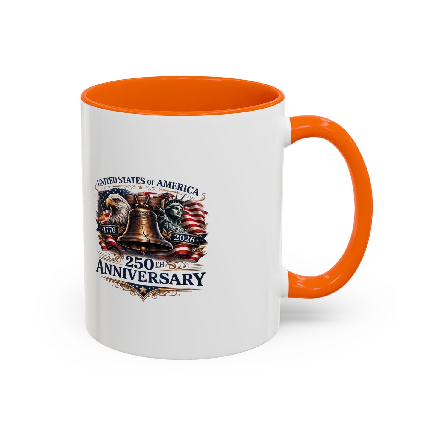 250th Anniversary Accent Coffee Mug — Patriotic United States Bell & Eagle Design (11/15 oz)