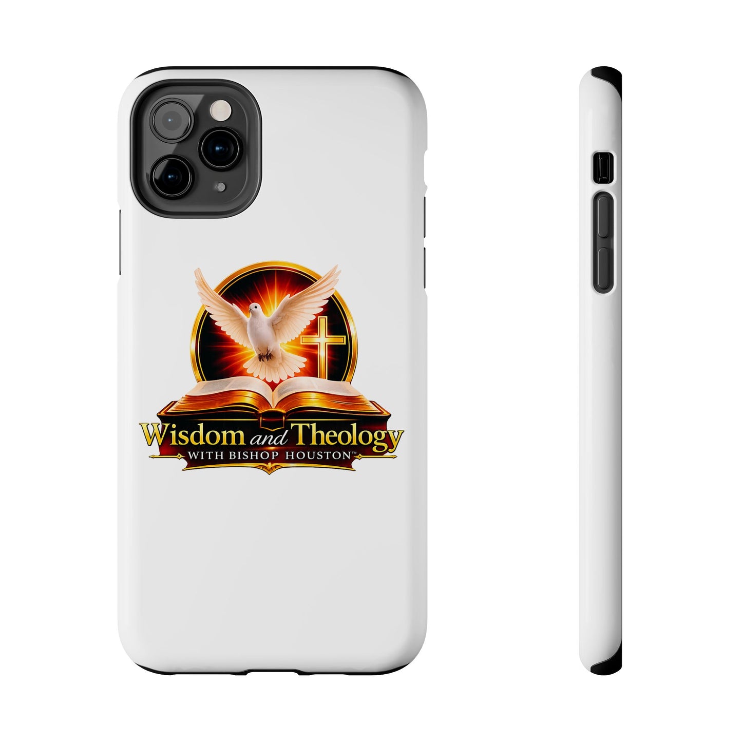 Wisdom and Theology Tough Phone Case — Christian Dove & Cross Design