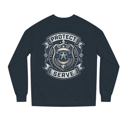 Protect & Serve Sweatshirt — Police Badge Crewneck