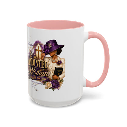 Anointed Woman Coffee Mug — Faithful, Called to Serve Accent Mug (11/15oz)