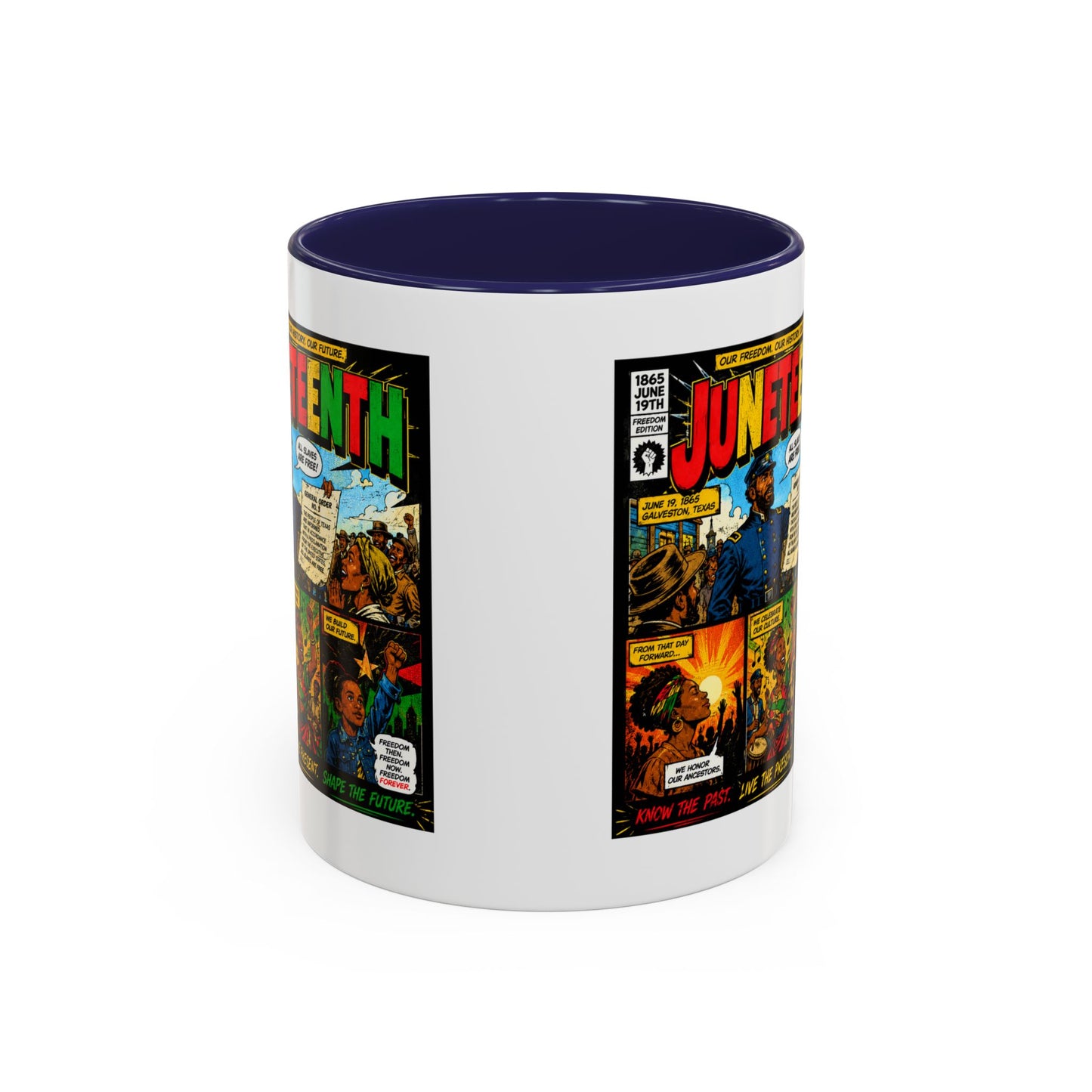 Juneteenth Comic Art Coffee Mug — Celebratory Black History Accent Mug